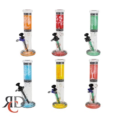 WATER PIPE STRAIGHT TUBE COLOR DOWNSTEM TREE OF LIFE IN A GIFT BOX WP1931 1CT